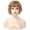 Peruca de cabelo curto cacheado estilo europeu e americano WW2-12 # Peruca feminina, peruca de cabelo curto para senhoras, aplique capilar
