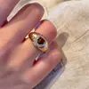 Anillo Abierto con Forma de Serpiente de Piedra Ojo de Tigre Maillard para Mujer, Diseño Único, Anillo Vintage para Dedo Índice, Anillo de Lujo de Alta Gama