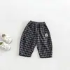 Dianxi Conjunto de Tres Piezas para Bebé Niño con Estampado de Letras, Ropa Interior, Chaqueta con Capucha de Dibujos Animados, Pantalones de Pierna Ancha a Cuadros para Niño