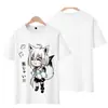 Camiseta 3D de Virtual Streamer Vtuber Shirakami Fubuki Raposa Pequena Awsl Merchandising de Anime Manga Curta Caimento Solto
