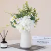 Nuevo Artefacto de Flores Combinación Hortensia Eucalipto Artefacto de Flores para el Hogar Sala de Estar Entrada Adornos de Flores Transfronterizos Flor de Seda