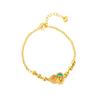 Pulsera de tres cuentas de calabaza con filamento hueco vintage de oro arena de Vietnam para mujer, joyería ligera de lujo de alta gama, sin color, de larga duración.
