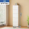 Armario de almacenamiento minimalista y moderno con cerradura, adecuado para sala de estar, montado en la pared, armario de almacenamiento multi-compartimento, armario de almacenamiento doméstico de cinco cajones