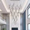 Araña para Escaleras Larga Fabricante de Iluminación Zhongshan Iluminación Personalizada No Estándar Araña para Vestíbulo de Hotel Luz Principal para Sala de Estar/Pasillo
