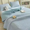Funda de cama universal A-class para todas las estaciones, un lado de algodón puro y un lado de forro polar, sábana acolchada de algodón grueso, juego de tres piezas de doble uso
