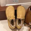 Sapatos Birkenstock Originais de Couro com Solado Grosso Totalmente Fechados para Mulheres Inverno Aveludado Espessado Quente Slip-on Botas de Neve Sapatos de Algodão com Pelo
