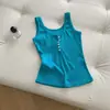 Camisola Chaleco de Punto Estilo Coreano Berry Bubble Pure Desire Cuello en U Botones Chica Picante Top de Verano para Mujer