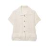 Amazon Cross-Border 2025 Novo Estilo Design de Franjas Recortes Jaqueta Cardigan Tricotada Saia de Cintura Alta