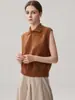 Chaleco de punto sin mangas para mujer con cuello alto de cachemir, nueva prenda exterior de punto para otoño/invierno, jersey elegante, look en capas