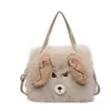 Bolsa Fofa Kawaii de Pelúcia para Mulheres 2026 Nova Moda Versátil Bolsa Transversal Exquisita Personalidade Bolsa Saco