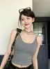 Camisola de verão feminina com design anti-exposição, cobre os lados dos seios, com bojos embutidos, pode ser usada como peça externa, gola halter, top com costas bonitas, roupa íntima