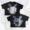 Camiseta Oversize de Manga Corta Estampado Plano de Personaje de Dibujos Animados Gótico Harajuku para Hombres y Mujeres, Top de Algodón Puro Hip-Hop Venta al por Mayor