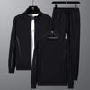Terno esportivo masculino de primavera e outono de 2024, com gola redonda, cardigan plus size, terno de três peças masculino