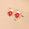 Accesorios de Joyería de Aleación con Goteo de Aceite de Dibujos Animados Navideños Transfronterizos Colgante de Árbol de Navidad Calcetines Reno Papá Noel Colgante