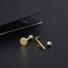 Pendientes de disco liso con tornillo de plata de ley s999 Di Feng para mujer, simples, de torsión, anti-pérdida, para el lóbulo de la oreja, para el agujero de la oreja