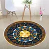 Alfombra Redonda Estéreo 3D Blanco y Negro Transfronteriza de Halloween para Dormitorio, Sala de Estar, Mesa de Café, Alfombrilla Absorbente con Trampa de Ilusión