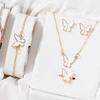 Joyas Sencillas con Temática de Amor de Venta Caliente Transfronteriza para Mujeres, Collar, Pulsera, Anillo, Pendientes, Accesorios y Conjunto de Joyas Modernos y Versátiles