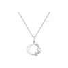 Corrente para Clavícula Abraçando Estrelas em Estilo Minimalista Pingente Redondo Full Diamond Diamante Redondo Resistente à Cor Fonte de Transmissão ao Vivo Uma Peça