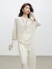 Suéter de Punto de Lana Estilo Perezoso con Cuello de Una Línea para Mujer con Mangas Murciélago Irregulares, Nuevo Top para Mujer Otoño Temprano 2026