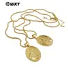 Wt-Jfn35 Estilo Retro Tallado Maillard Cadena de Colgante de Latón Collar Chaleco/Suéter Más Fácil de Combinar Joyería