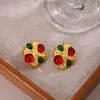 Pendientes de Plata Aguja Media Palacio de Diamantes Goteo de Aceite Otoño e Invierno Vintage vintage Joyería de Alta Gama Pendientes