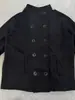 Casaco Curto de Lã Dupla Face com Gola Alta para Outono/Inverno 2026 para Mulheres, Corte Amplo Vintage para Figuras Baixas, Versátil