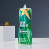 Trofeo de Cristal de Estrella de Cinco Puntas Creativo y Colorido con Grabado e Impresión a Color de Premios Reunión Anual de Honor Temporada de Graduación