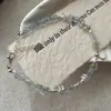 Pulseira de Prata Esterlina S925 Design de Nicho Estilo Coreano Aquamarina Brilhante Joias Frescas e Simples Estilo Coreano Venda por Atacado