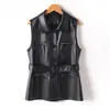 Otoño 2026 Nuevo Chaleco de Piel de Oveja de Moda Versátil sin Mangas Chaqueta Corta