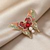 Broche Borboleta Criativo Retrô com Gota de Cola Acessórios para Cheongsam Vintage Médio Alfinete Fivela para Xale Anti-Luz
