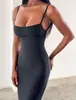 Vestido de tirantes de nuevo estilo para chica popular para mujer en verano, ajustado, ceñido a la cintura, sexy, puro y seductor, de longitud media, que se ajusta a la cadera