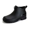 Botas de lluvia cortas transfronterizas para hombre, zapatos de vadeo Chelsea fijos de forro polar para mujer, zapatos de goma de caña baja, antideslizantes y resistentes al desgaste