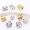 Contas Cilíndricas com Zircônia Micro-Incustada, Contas Espaçadoras para Joias, Contas Soltas, Acessórios para Montagem de Pulseiras e Colares DIY Color-Preserving Banhados a Ouro 14K