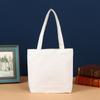 Bolsa de lona al por mayor, con logotipo impreso en blanco, para el trabajo, para el día a día, bolso de mano portátil, blanco, tridimensional, bolsa de algodón fácil de plegar.