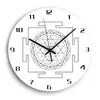 Reloj de pared silencioso de acrílico, moderno, artesanal, geométrico, collage, moda, simple, blanco y negro
