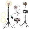 Trípode de luz de relleno RGB de 10 pulgadas, soporte para teléfono, 40 tipos de iluminación, luz para video en vivo, maquillaje, selfie