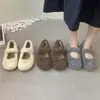 Zapatos Peludos Estilo Hada para Mujer, Nuevos Zapatos Mary Jane Otoño e Invierno 2026 con Lazo, Zapatos de Algodón Cálidos con Forro de Felpa
