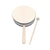 Música para Niños Pandereta de Percusión de Doble Cara para Acompañamiento de Actuaciones de Niños Pequeños, Instrumento de Actuación, Tambores de Doble Cara Envueltos en Piel de Oveja de 6 pulgadas