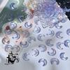 Venta al por Mayor de Fábrica Agujero Horizontal Vidrio de Luna Curvado Pequeñas Cuentas de Vidrio Creciente DIY Hecho a Mano Material para Horquilla Pulsera Collar