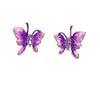 Pendientes de mariposa con aceite y diamantes estilo retro francés para mujer, ligeros, de lujo, de alta gama, elegantes y de uso diario.