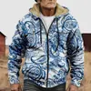 Chaqueta de Algodón Gruesa con Forro de Polar Estilo Étnico Camuflaje Transfronterizo 2025 con Cremallera y Bolsillos de Parche para Abrigo