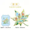 Wenchuang Home City Acrílico Madeira Ponto Turístico de Yangzhou Souvenir Especial Adesivos de Geladeira em estoque Atacado