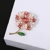 Broche de Flor de Gota de Aceite con Pedrería Estilo Coreano Europeo y Americano Corsage de Temperamento Versátil Pines para Ropa Accesorios Venta al por Mayor en Stock