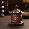 Queimador de Incenso Cerâmico Estilo Chinês Suporte para Velas Lanterna de Palácio Queimador de Incenso em Espiral Ornatos Decorativos Antigos para Casa Interior Queimador de Sândalo Oudh