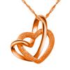 Collar Colgante Corazón Doble con Herida de Plata de Temperamento Venta Caliente Arena Brillante Colgante de Corazón a Corazón Elegante Collar con Cadena de Ola de Agua