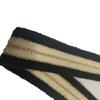 O novo em estoque fornece 32MM preto damasco dourado agulha fita de tecelagem lã mohair malha fita de tecelagem vestuário sapatos e chapéus.