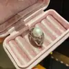 Anillo Abierto Oval Geométrico Corazón Circonita Transfronterizo Europeo y Americano Anillo de Nicho de Alta Gama Joyería Simple de Moda para Manos para Mujeres