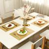 Descanso de Mesa Retangular Estilo Nórdico Estilo Ocidental Impermeável Antiderrapante PVC Vazado Descanso de Mesa Estampado Cor Sólida Isolante de Calor Tapete de Mesa