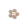Accesorios para tocados de venta caliente accesorios flores pegatinas de tela decorativas flor de cinco pétalos tejida de dos colores pegatinas de tela tejida