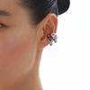 Ear Cuff Geométrico Irregular de Piedra Preciosa Estilo Coreano para Viajeros, Pendientes de Flor de Personalidad de Moda Retro Tendencia para Mujer